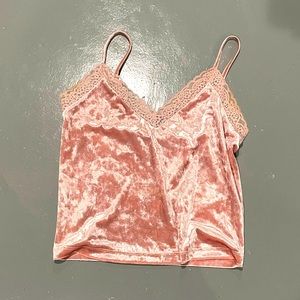 Crushed velvet pink cami
